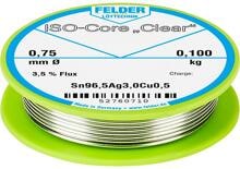Felder Löttechnik SAC305 ISO-Core Clear Lötzinn Löhtdraht Löhtspule Sn96,5Ag3Cu0,5 0,75mm