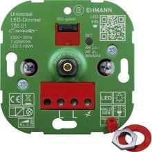 Ehmann 5500x0100 Drehdimmer Universaldimmer LED-Lampe Halogenlampe Glühlampe Unterputz