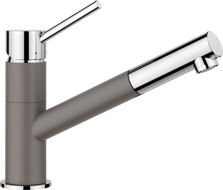 Blanco Kano-S Einhebelmischer Küchenarmatur Niederdruck Schlauchbrause vulkangrau chrom