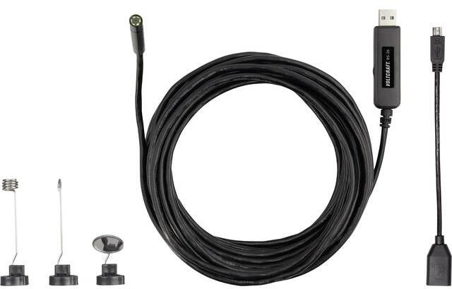 Voltcraft VC-8919590 USB-Endoskop Inspektionskamera Sonden-Ø 8mm Sonden-Länge 9,85m LED-Beleuchtung schwarz