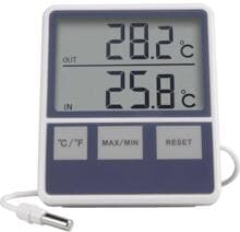 Kabelgebundenes Thermometer 1015 Temperatursensor Display Innen Außen Kabel 3m weiß