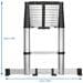 Toolcraft TO-7868814 Teleskopleiter Ausziehleiter 11 Sprossen Standhöhe max. 3,20m EN 131 klappbar Aluminium schwarz silber