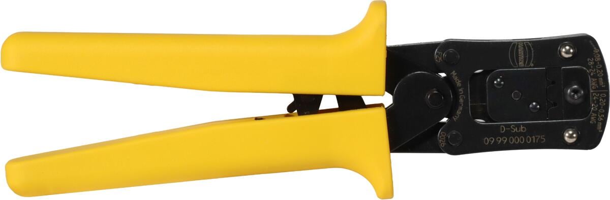Harting 09990000175 Crimpzange für gestanzte D-Sub Einzelkontakte 0,09-0,56mm² gelb