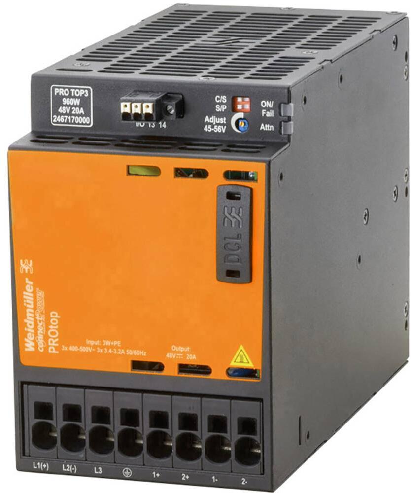 Weidmüller 2467170000 Schaltnetzgerät Netzteil 48V/DC 20A 960W schwarz