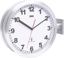 Eurotime 91764-47 Funk-Wanduhr Bahnhofsuhr analog 40cm Aluminium weiß