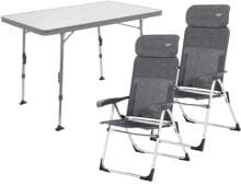 Crespo Valencia Set Stuhl-Tischset Camping Garten Outdoor ungepolstert anthrazit