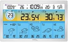 Techno Line WD2500 Funk-Wetterstation Funk-Uhr Frostalarm Wettervorhersage Regenmesser silber