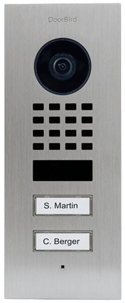 DoorBird D1102V IP Video-Türstation Türsprechanlage Bewegungssensor 2 Ruftasten WLAN Unterputz V2A Edelstahl