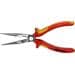 Knipex 2616200 Flachrundzange Flachzange mit Schneide isolierte Mehrkomponenten-Griffhüllen rot gelb