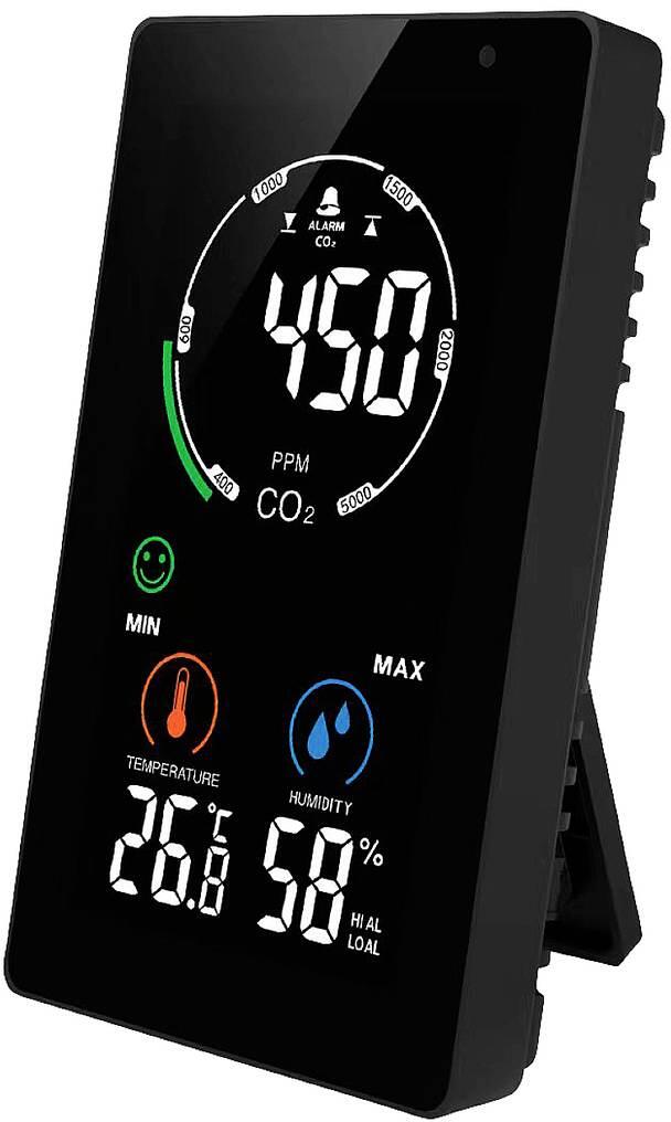 NDIR CO2 Monitor MX6055 CO2-Anzeige CO2-Messgerät Luftmengenmessgerät Temperaturmessung schwarz