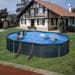 BWT 72607 Feeling Stahlwand-Pool Gartenpool Swimming Pool 730x375x120cm Hochbeckenleiter oval Rattanoptik