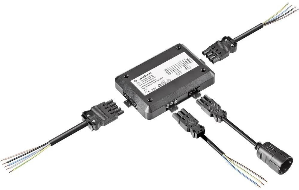 Wieland Electric 99.445.6046.6 Verteiler Mehrfachstecker für Küchengeräte schwarz