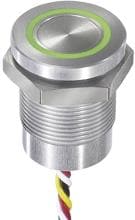 Apem CPB2110000NGSC Sensortaster Druckschalter Ringbeleuchtung offenes Ende tastend 12V 0,2A Aluminium silber