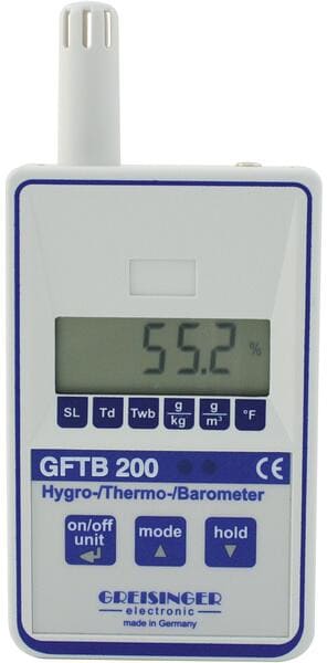Greisinger GFTB 200 Luftfeuchtemessgerät Hygrometer 0% rF 100% rF Taupunktwarnanzeige Schimmelwarnanzeige