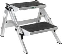 Brunner Ruckstep Alu Doppeltrittstufe Klapp-Trittstufe für Wohnwagen Caravan Camping grau
