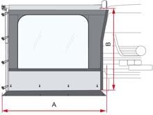Fiamma Side W Pro Van F43 270 Markisen-Seitenwand mit Fenster Camping Wohnwagen Wohnmobil
