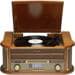 Denver MRD-51 Plattenspieler Radio USB CD Kassette MP3 Digitalisierungsfunktion Holz braun