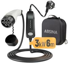 Absina 52-230-1001 elektrische mobile Ladestation AC-Ladeleitung Elektrofahrzeugen 3700W 600cm schwarz weiß