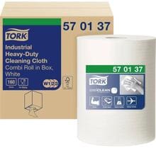 Tork Heavy-Duty Cleaning Cloth Industrie Reinigungstücher Mehrzwecktücher W1/2/3 Vlies 1-lagig 160 Tücher weiß