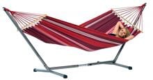 Amazonas Summer Hängematten Set Hängeliege Stabhängematte mit Gestell Camping Garten 210x120cm
