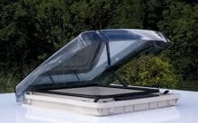 Remis REMItop Vario II Dachfenster Luke Wohnwagen-Dachhaube Insektenschutzrollo 40x40cm Rastaufsteller Camping grau