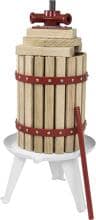 Güde 30001 OP 6 Obstpresse Saftpresse Beerenpresse mechanische Presse Pressnetz 6 Liter Holz braun rot
