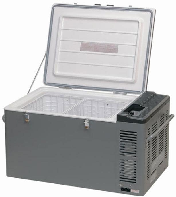 Engel MD60F Kompressor-Kühlbox 79cm breit 60 Liter 12V 24V Camping Outdoor  solargeeignet grau