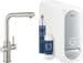 Grohe Blue Home Starter Kit L-Auslauf Küchenarmatur gefiltertes Trinkwasser schwenkbar ausziehbar supersteel Edelstahl