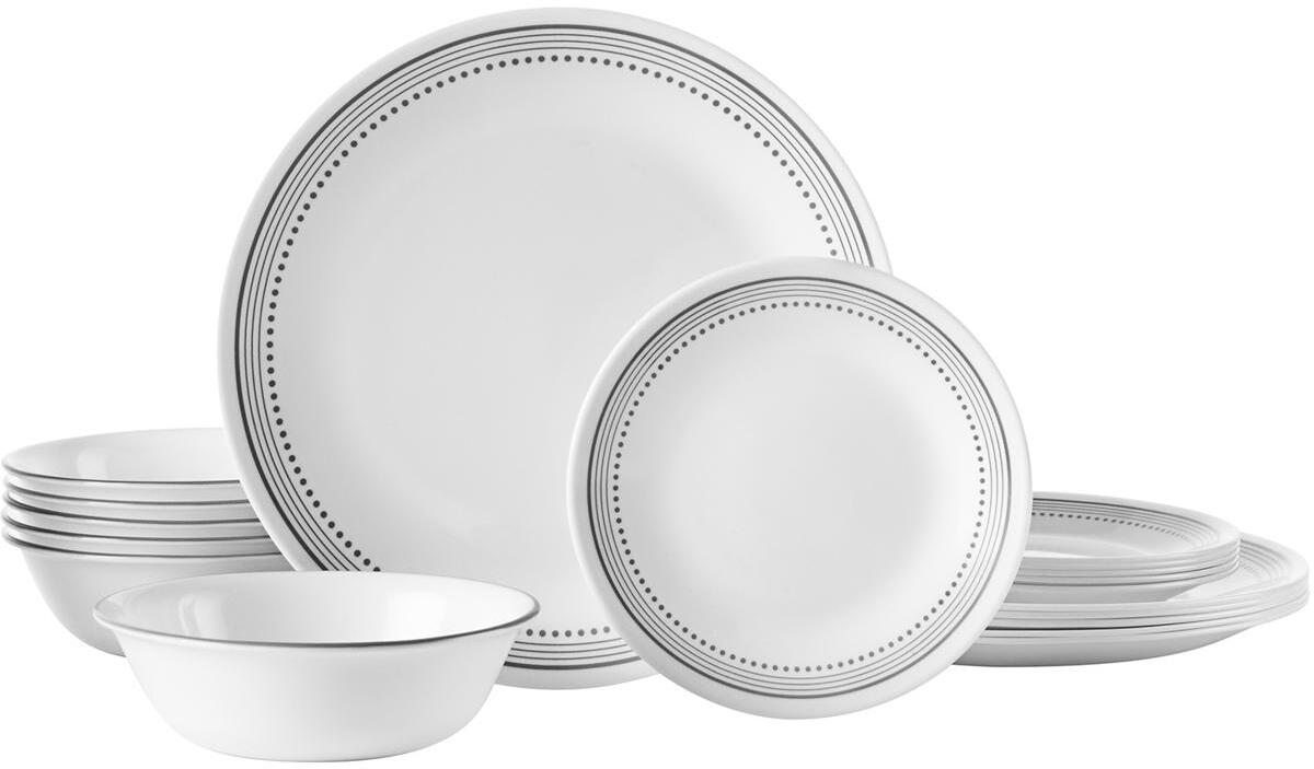 Corelle Geschirr-Set Teller Schüssel 12tlg. Camping Outdoor Vitrelle mystic gray
