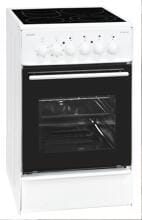 Exquisit ECM 8-4 BZ Elektro-Standherd Glaskeramik-Kochfeld 50cm breit 46 Liter Restwärmeanzeige weiß
