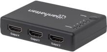 Manhattan 207706 4 Port HDMI-Splitter 4096x2160 Pixel HDMI schwarz