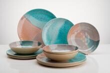 Flamefield Dunes Geschirr-Set Non Slip 12-tlg. Essteller Suppenteller Dessertteller Camping