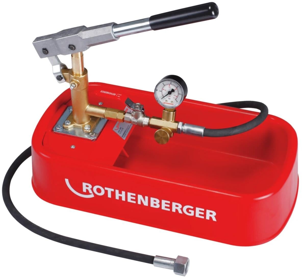 Rothenberger RP 30 Prüfpumpe Prüfschlauch 0-30bar 0-440psi 20ml/Hub schlagfest bruchsicher rot