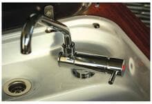 Einhebelmischer Mischarmatur Wasserhahn Wasserarmatur 3/8" Camping Wohnwagen Wohnmobil Messing chrom