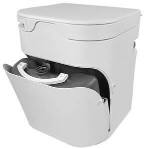 OGO kompakte Komposttoilette mit elektrischem Rührwerk Version 4 weiß