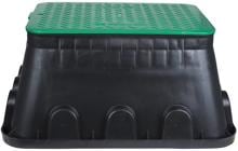 Heitronic 21042 Bodeneinbaudose Gartendosenverteiler Außenbereich schwarz grün