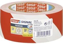 Tesa Signal Premium Markierungsklebeband Absperrklebeband Baustellenband rot weiß 50mmx60m
