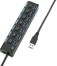 Renkforce 7 Port USB 3.0-Hub einzeln schaltbar Status-LEDs iPas-Ladeport schwarz