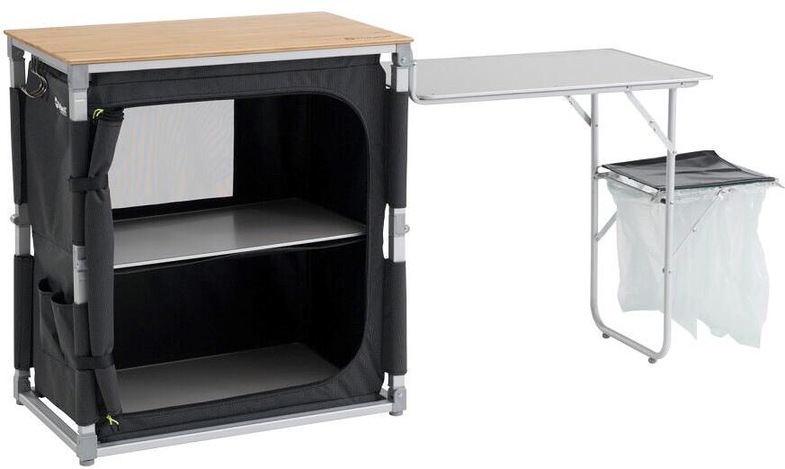 Outwell Padres Küchentisch Campingtisch mit Beistellregal 120x50x80cm grau