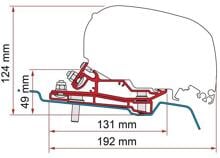 Fiamma F65/F80 Markisen-Adapter Markisenhalterung für Ford Transit L3/H3 ab Bj. 2014 Caravan Kastenwagen