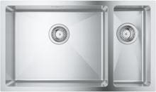 Grohe K700 Edelstahlspüle Küchenspüle Einbauspüle mit Abtropffläche 1,5 Becken silber