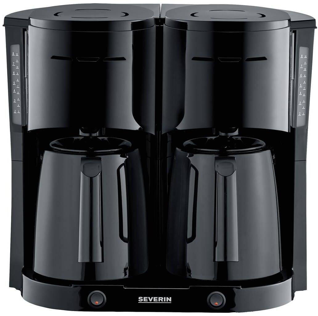 Severin KA 9315 Kaffeemaschine Filterkaffeemaschine Isolierkanne Tassen 16 schwarz