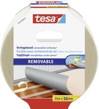 25 Meter Tesa 55735-00014-11 Removable Verlegeband Teppichklebeband 50mm gewebeverstärkt transparent