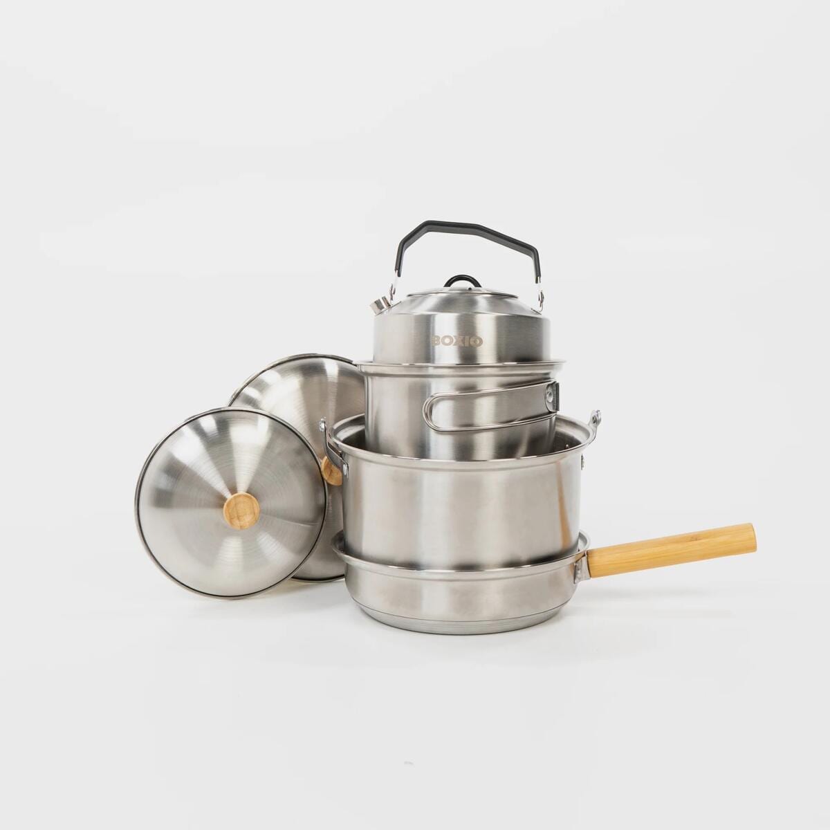 Boxio Cookware Edelstahl-Topfset Kochset Camping 4-teilig