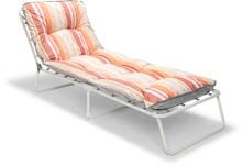 BEST Wörthersee Sonnenliege Campingliege Gartenliege 60x180x38cm weiß/terakotta