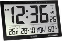 Eurochron EFWU Jumbo 100 Funk Wanduhr Küchenuhr digital mit Temperatur 37x23x3cm schwarz