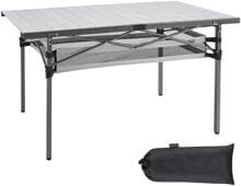 KingCamp Granite Plus Rolltisch Campingtisch Outdoortisch 136x70x70cm silber/schwarz