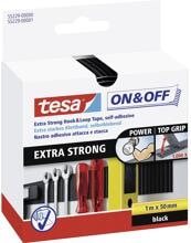 10 Stück Tesa 55229-00-01 Klettband zum Aufkleben Haftteil Flauschteil 1000x50mm extrastark schwarz