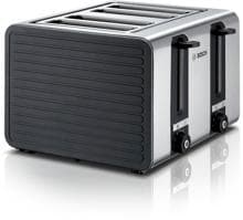 Bosch TAT7S45 4-Scheiben-Toaster 1800 Watt Auftaufunktion automatische Abschaltung Brotzentrierung schwarz edelstahl