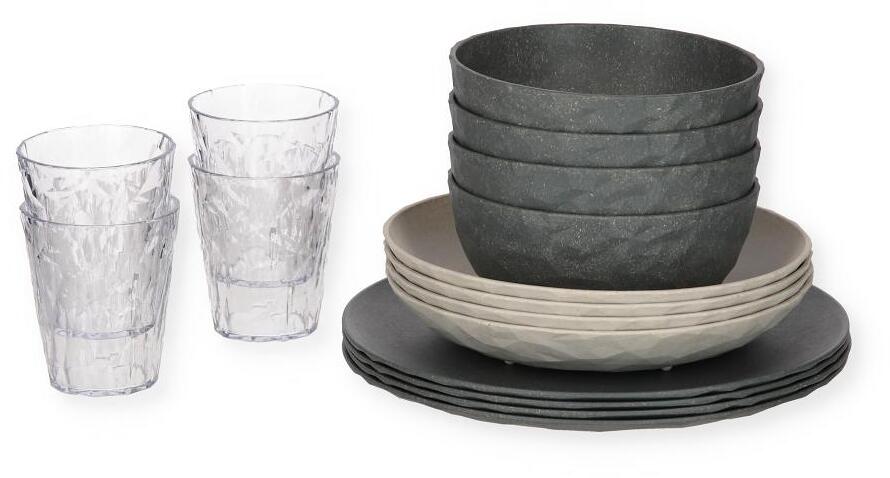 Koziol Club Geschirrset 16-teilig Teller Schale Gläser Exklusiv Edition Camping Outdoor